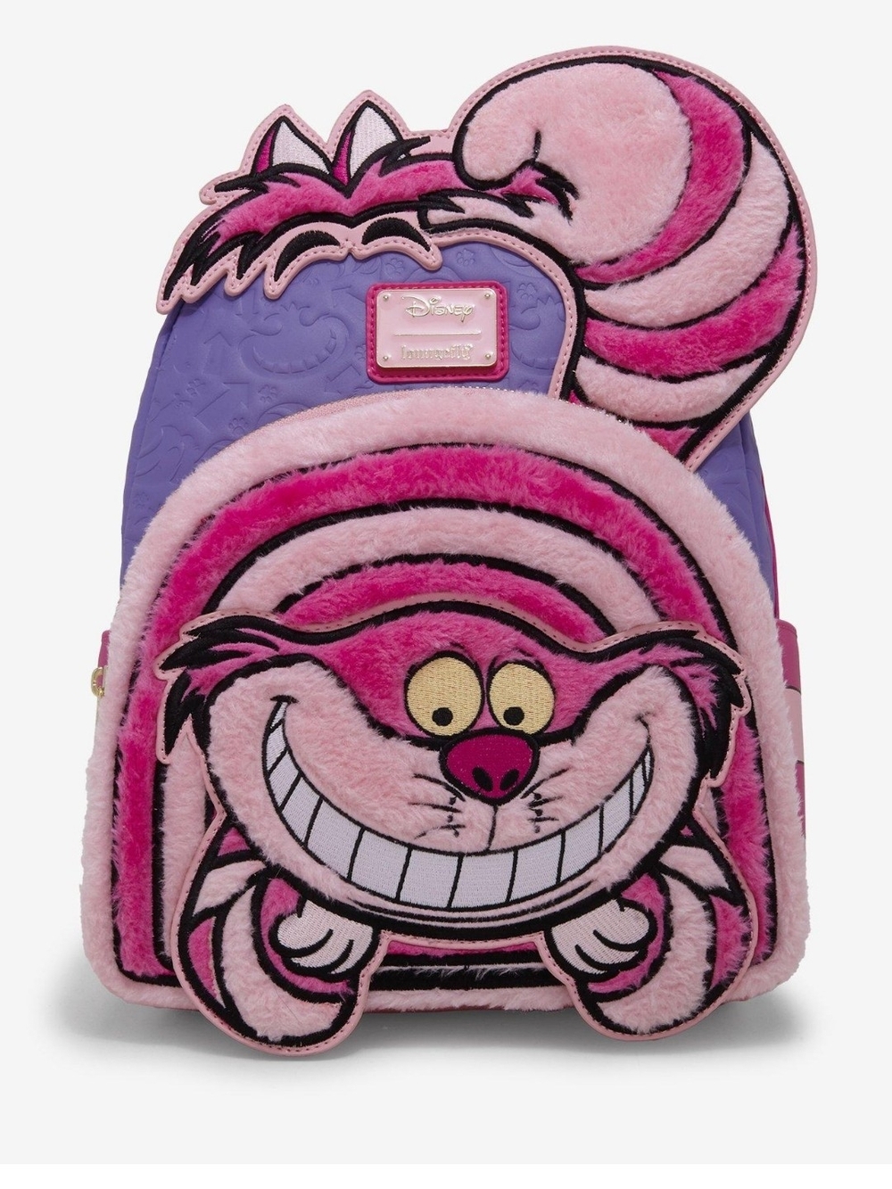 Disney x Loungefly Kids Cheshire Cat Plush Mini Backpack & Wallet Pink & Purple